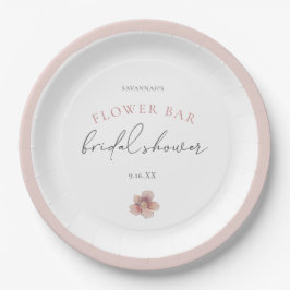 Elegantes Rosa Blume Bar Pappteller