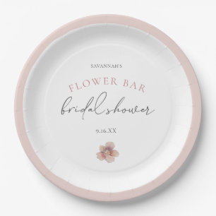 Elegantes Rosa Blume Bar Pappteller