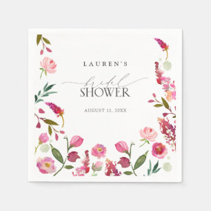 Elegantes rosa Blume Brautparty Serviette
