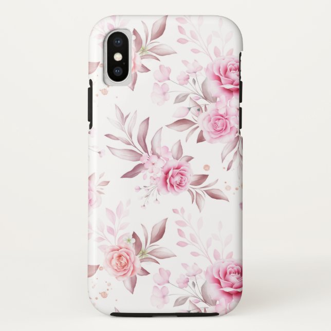 Elegantes rosa Blume-Design Case-Mate iPhone Hülle (Rückseite)