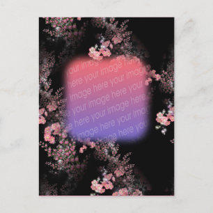 Elegantes Rosa Blume Foto Postkarte