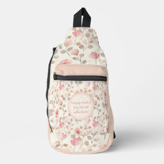Elegantes rosa Blume Muster Crossbody Bag