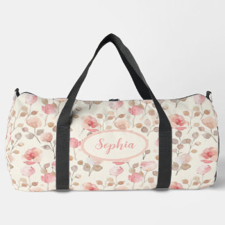 Elegantes rosa Blume Muster Duffle Bag