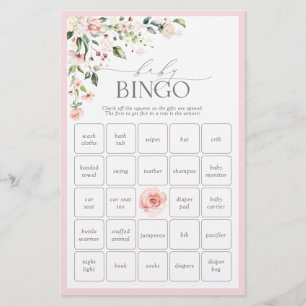 Elegantes Rosa Blume Spring Baby Shower Bingo Game