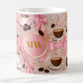 Elegantes rosa Blume und farbiges, benutzerdefinie Kaffeetasse