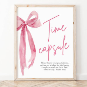 Elegantes Rosa-Blumen-Band Zeitkapsel-Spiel-Schild Poster