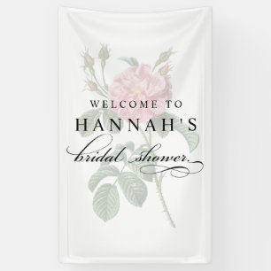 Elegantes rosa Blumen-Brautparty Banner