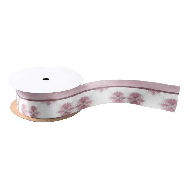 Elegantes rosa Blumenband Satinband (Spule)