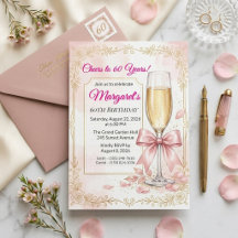 Elegantes rosa Blumendesign zum 60. Geburtstag mit