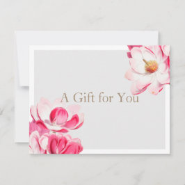 Elegantes rosa Blumenmagnolia Geschenkgutschein
