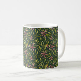 Elegantes rosa Blumenmuster auf dunklem Hintergrun Kaffeetasse