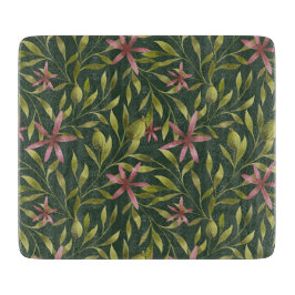 Elegantes rosa Blumenmuster auf dunklem Hintergrun Schneidebrett