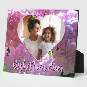 Elegantes rosa Blumenmuster Best Mama Ever Foto Vo Fotoplatte