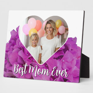 Elegantes rosa Blumenmuster Best Mama Ever Foto Vo Fotoplatte