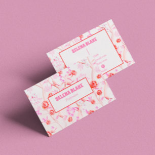Elegantes rosa Blumenmuster   Modernes & trendy Visitenkarte