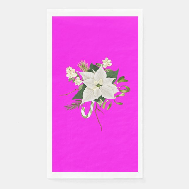 Elegantes rosa Blumenmuster perfekt für Partys Serviette (Vorderseite)