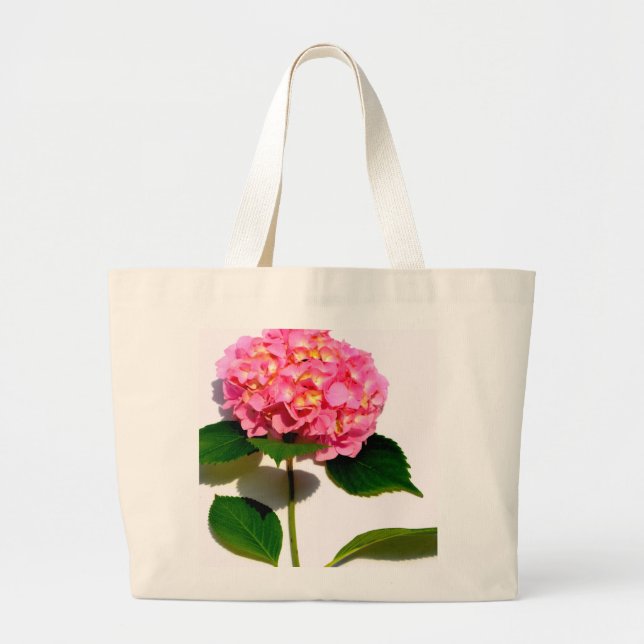 Elegantes rosa, blumenrosa Hydrangea Jumbo Stoffbeutel (Vorne)