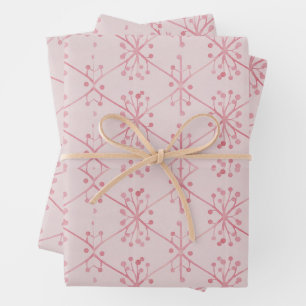 Elegantes rosa Blumenverpackungspapier Geschenkpapier Set