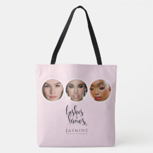 Elegantes Rosa-Blush 3-Foto-Wimpern- und Augenbrau