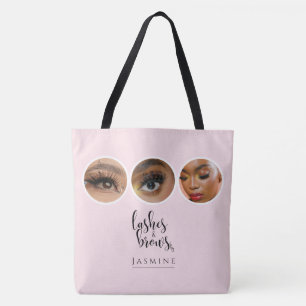 Elegantes Rosa-Blush 3-Foto-Wimpern- und Augenbrau