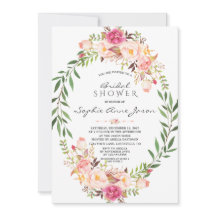 Elegantes Rosa Blush Bloral Kraut Brautparty