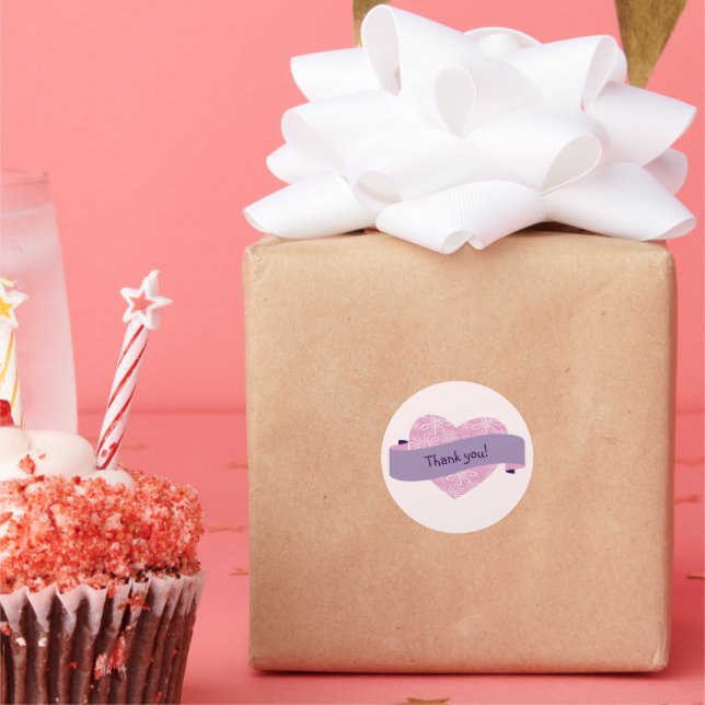 Elegantes Rosa Blush Blume Herzlichen Dank Runder Aufkleber (Party)