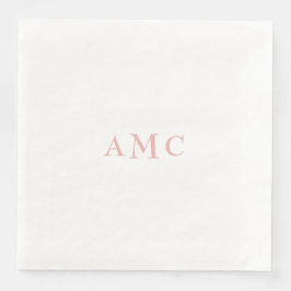 Elegantes Rosa/Blush Monogram Wedding Dinner Serviette