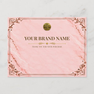 Elegantes Rosa-Blush-Roségold-Verpackungszettel Postkarte