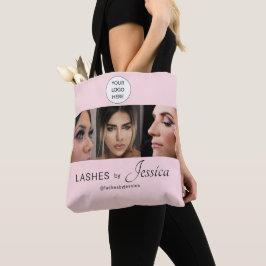 Elegantes Rosa-Blush-Schwarz-Script 3 Foto-Wimpern