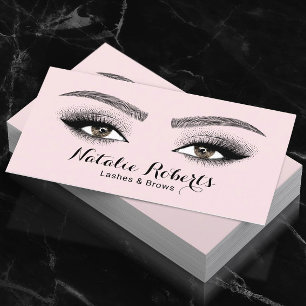 Elegantes Rosa-Blush-Wimpern & -Brauen-Schönheitss Visitenkarte