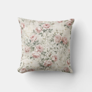 Elegantes Rosa-Blüten-Vintage-Cottagecore-Blumenmu Kissen