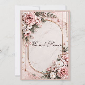 Elegantes Rosa-Blütenmuster Einladung