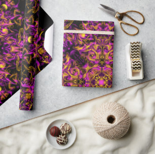 Elegantes rosa boho-Retromuster Geschenkpapier