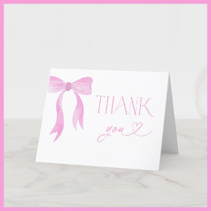 Elegantes rosa Bow-Brautparty Danke-Card Dankeskarte