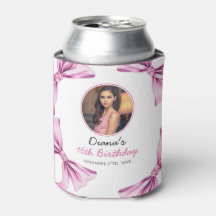 Elegantes Rosa Bow Coquette Foto Sweet 16 Birthday