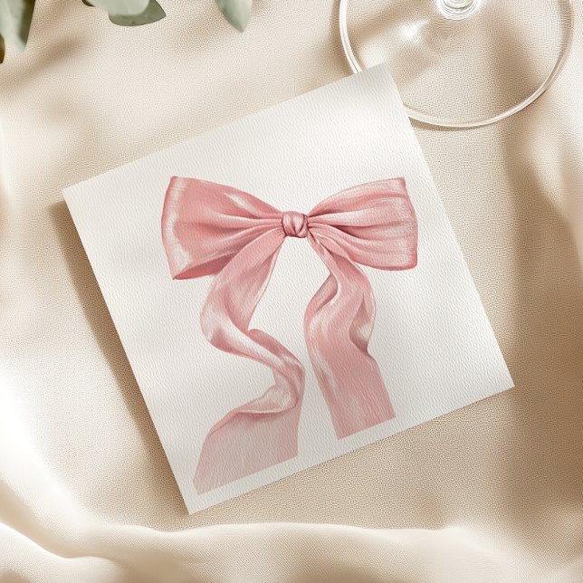 Elegantes rosa Bow Coquette Paper Serviette (Von Creator hochgeladen)