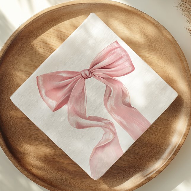 Elegantes rosa Bow Coquette Paper Serviette (Von Creator hochgeladen)