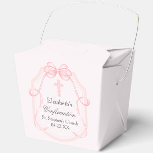 Elegantes rosa Bow Ribbon Confirmation Party Geschenkschachtel
