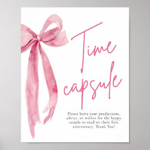 Elegantes, rosa Bow Time Capsule Game Sign Poster