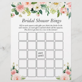 Elegantes Rosa Brautparty Bingo Game Flyer