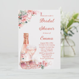 Elegantes Rosa Brautparty Einladung