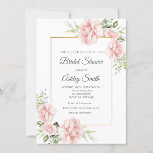 Elegantes Rosa Brautparty Einladung