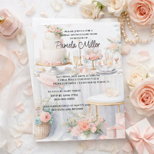 Elegantes rosa Brautparty Einladung