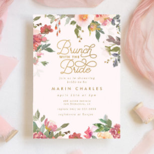 Elegantes Rosa Brautparty Einladung