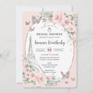Elegantes Rosa Brautparty Einladung