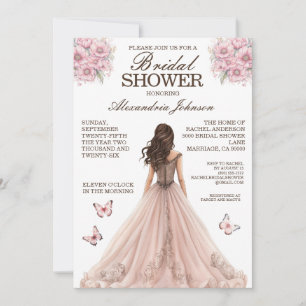 Elegantes Rosa Brautparty Extravagante Kleidung Ei Einladung