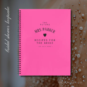 Elegantes rosa Brautparty Keepake Rezept Buch