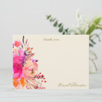 Elegantes rosa Brautparty mit Blumenmotiven Danke