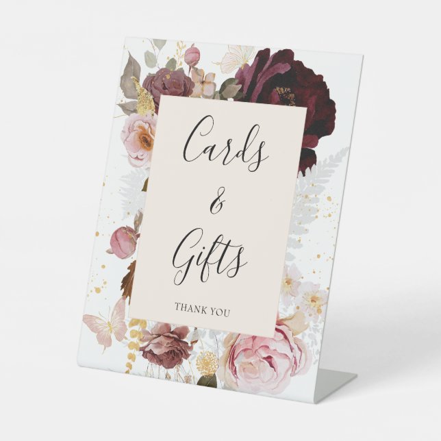 Elegantes Rosa Brautparty Sockelschild (Vorderseite)