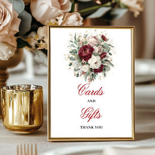 Elegantes Rosa-Burgunderrot-Karten-und-Geschenke-S Poster